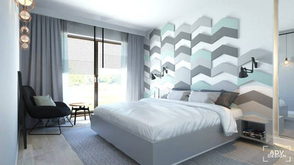 3D Wall Panels - CHEVRON Acoustic Soft 3D Wall Panel